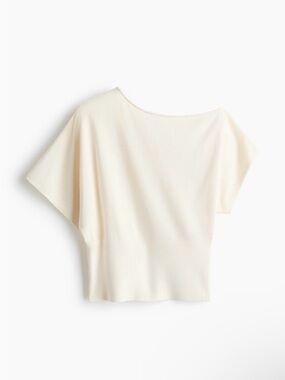 H&M Elegant Cream Boatneck Dolman Top